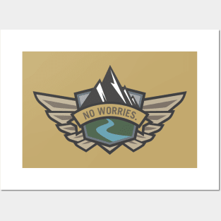 No Worries - Outdoor Adventure Logo Posters and Art